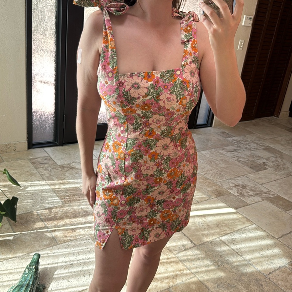 Trixxi Pink and Orange Floral Dress